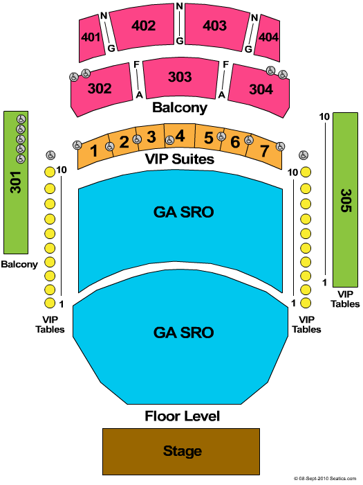 The Theater at Virgin Hotels - Las Vegas GA Balcony Seating Chart